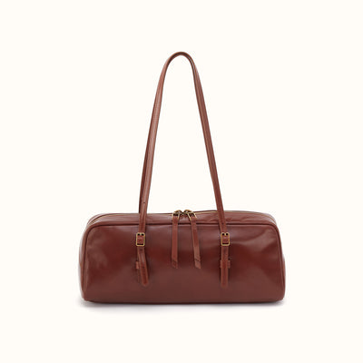 Scottie Satchel In Polished Leather - Harvest Root