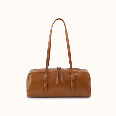 Scottie Satchel In Polished Leather - Truffle