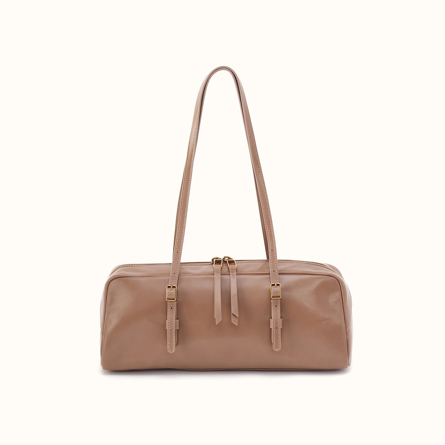 Scottie Satchel In Polished Leather - Woodsmoke – HOBO