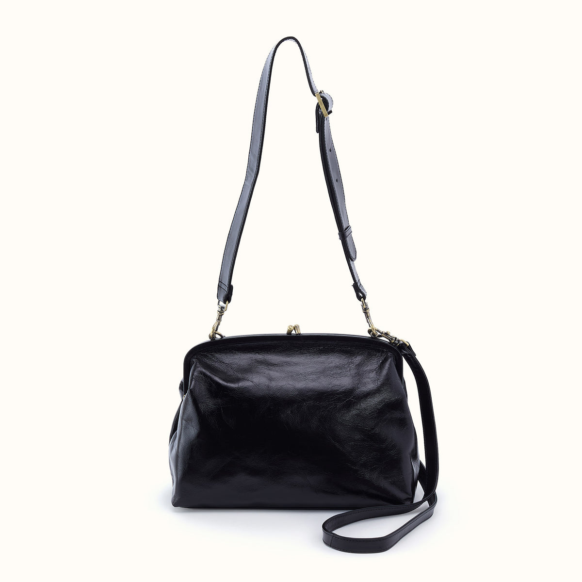 Alba Frame Large Shoulder In Polished Leather