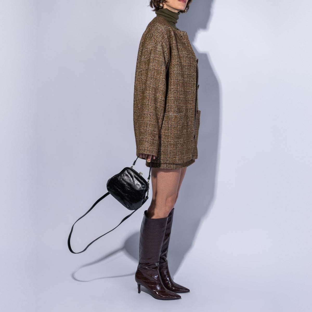 Alba Frame Crossbody In Polished Leather