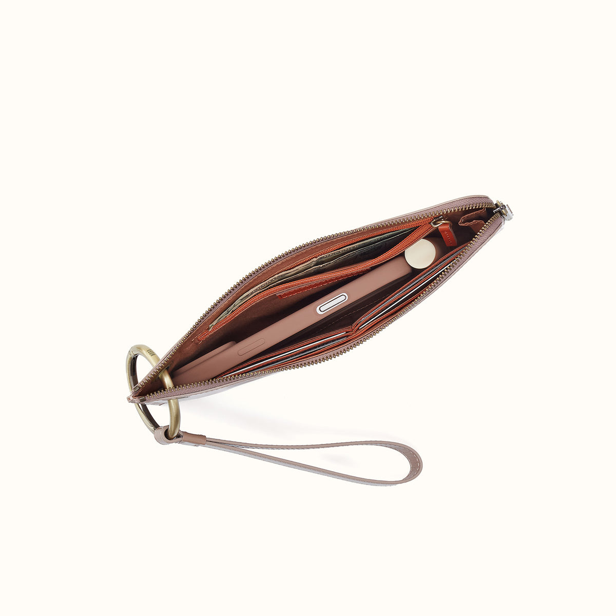 Jett Wristlet In Polished Leather