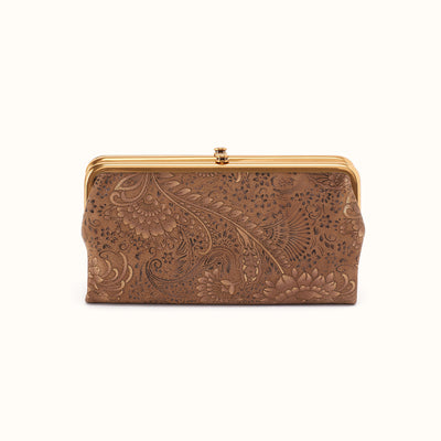 Lauren Clutch-Wallet In Printed Leather - Mink Folklore