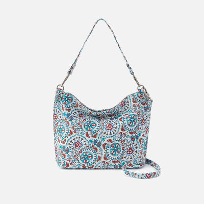 Pier Shoulder Bag in Printed Leather - Batik Blooms