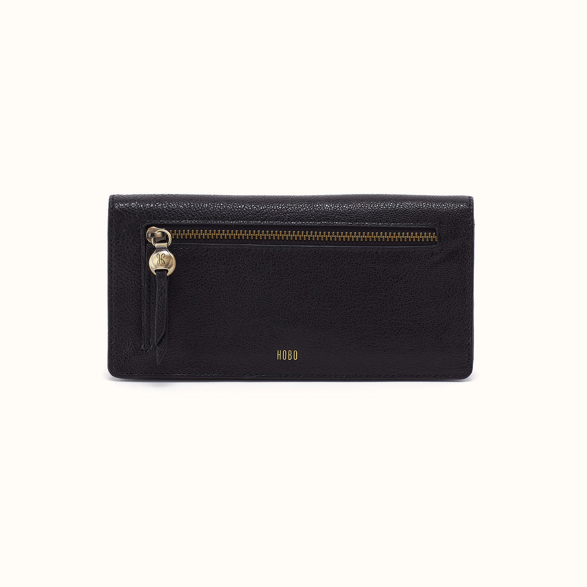 Hutton Large Wallet In Micrograin Leather - Black
