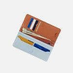 Hutton Large Wallet In Micrograin Leather - Dusted Sky