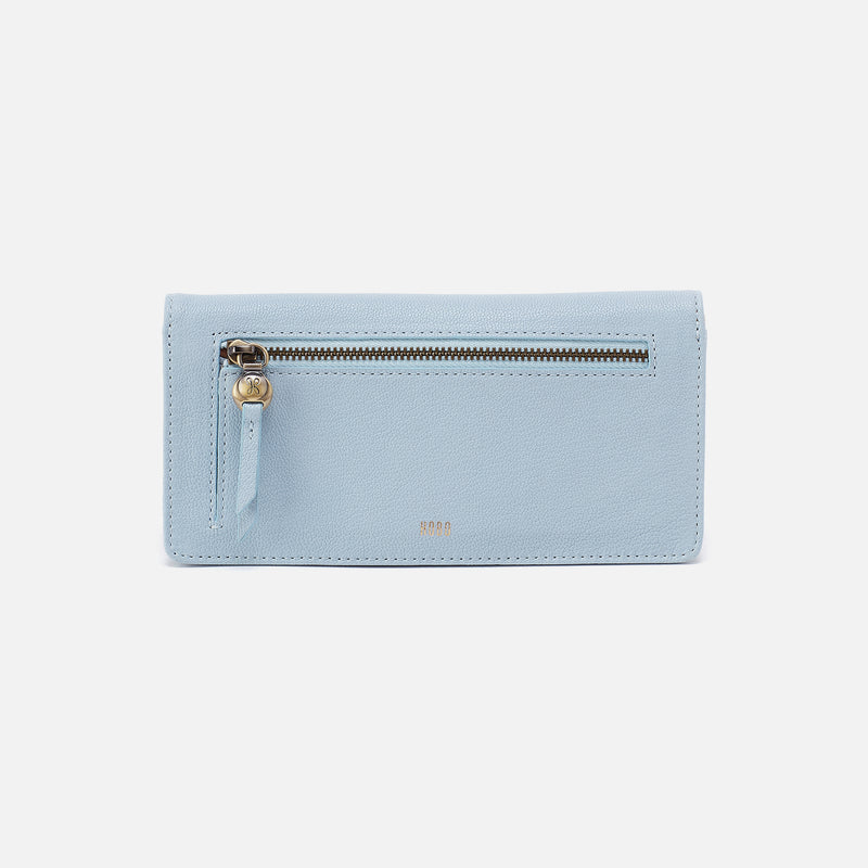 Hutton Large Wallet In Micrograin Leather - Dusted Sky