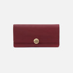 Hutton Large Wallet in Micrograin Leather - Red Dahlia