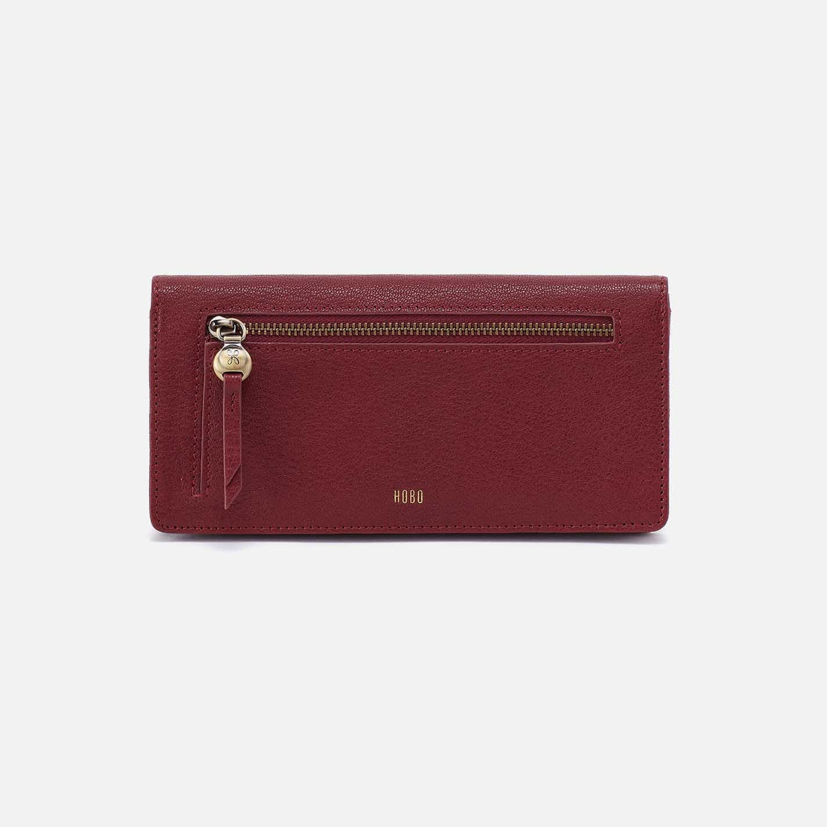 Hutton Large Wallet in Micrograin Leather - Red Dahlia