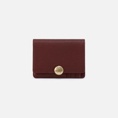 Hutton Small Wallet in Micrograin Leather - Brown Bear