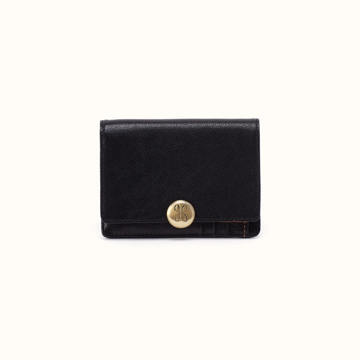 Hutton Small Wallet In Micrograin Leather - Black