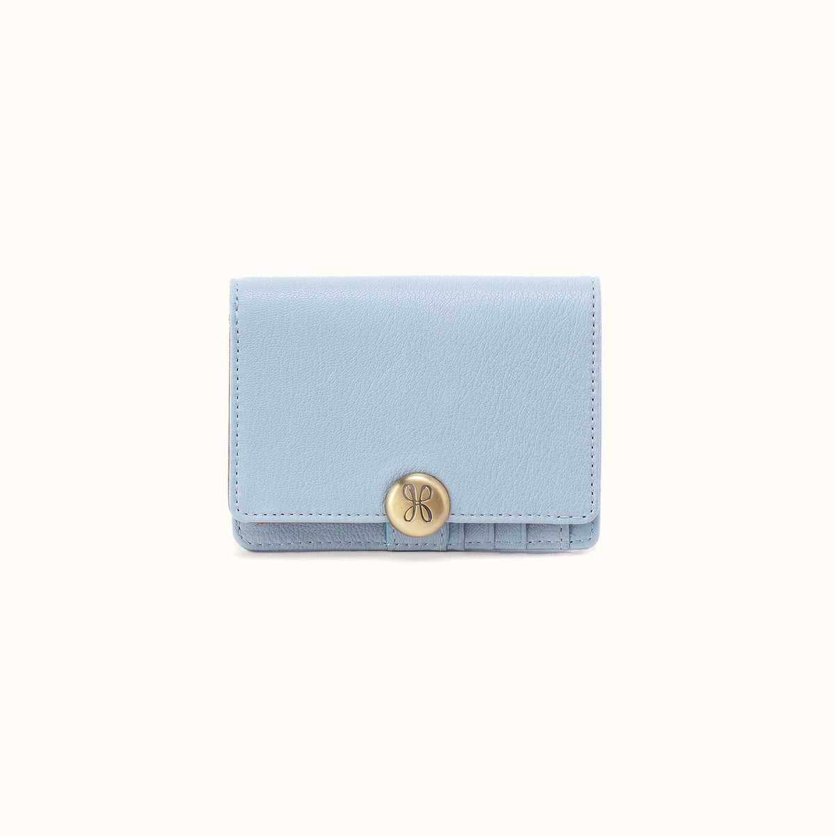 Hutton Small Wallet In Micrograin Leather - Dusted Sky- FOL