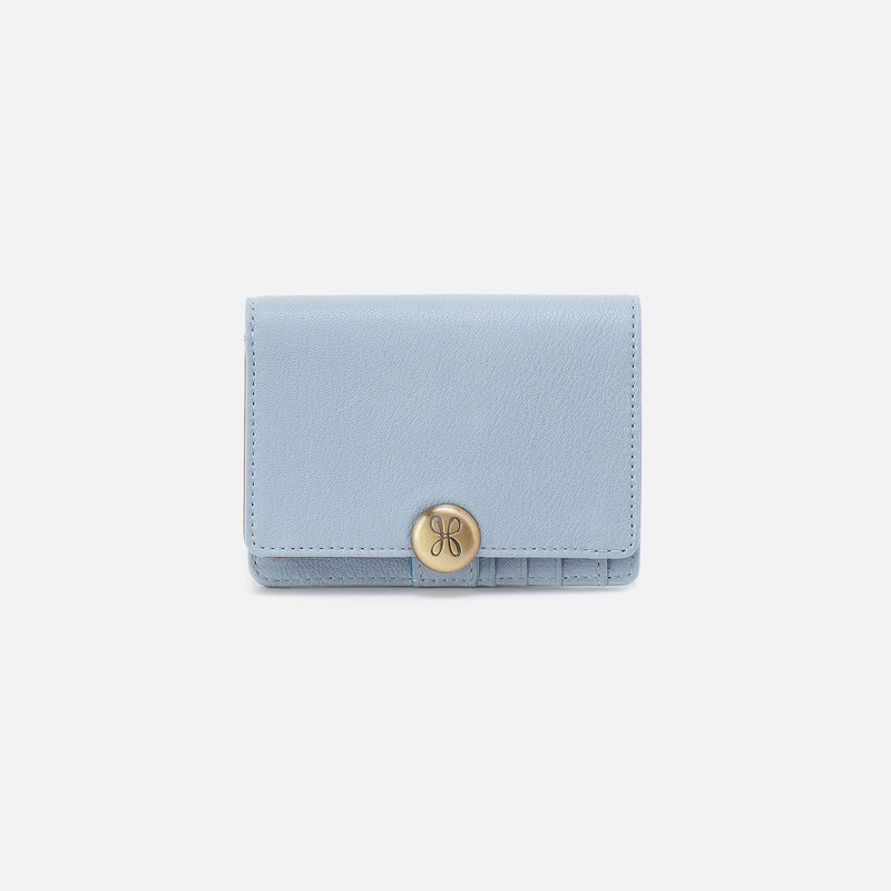 Hutton Small Wallet In Micrograin Leather - Dusted Sky