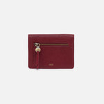 Hutton Small Wallet in Micrograin Leather - Red Dahlia