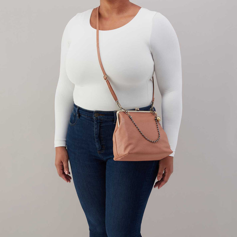 Amelia Crossbody in Micrograin Leather - Glazed Donut