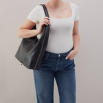 La Jolla Hobo In Cloud Leather - Black