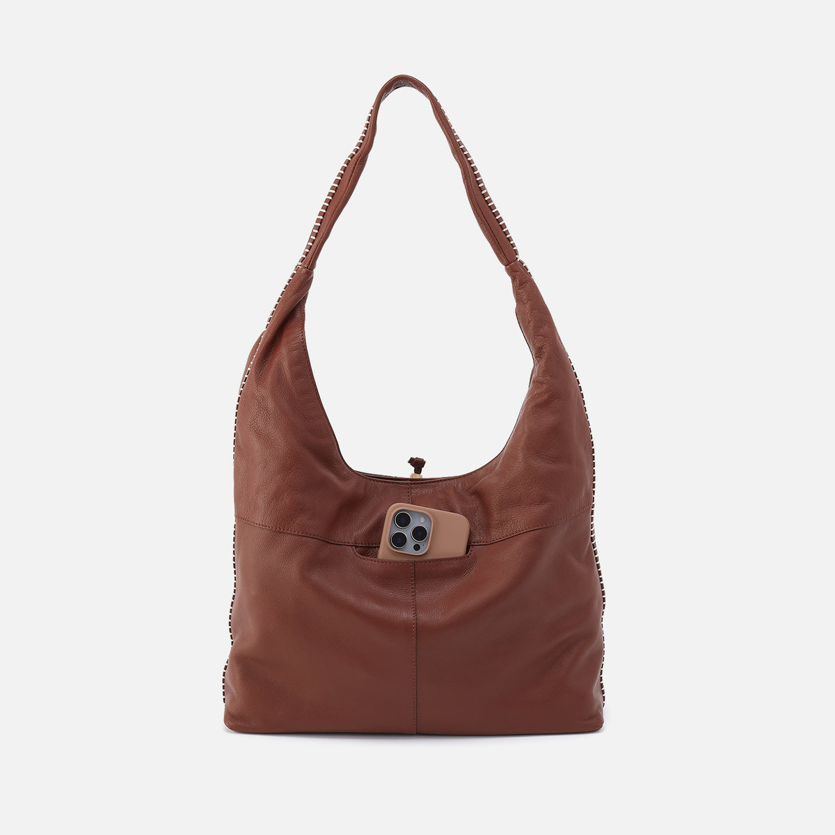 La Jolla Hobo In Cloud Leather - Cocoa Bean