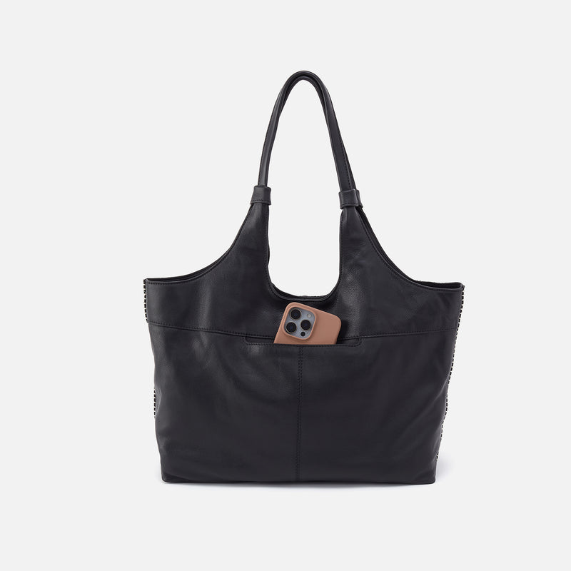 La Jolla Tote In Cloud Leather - Black