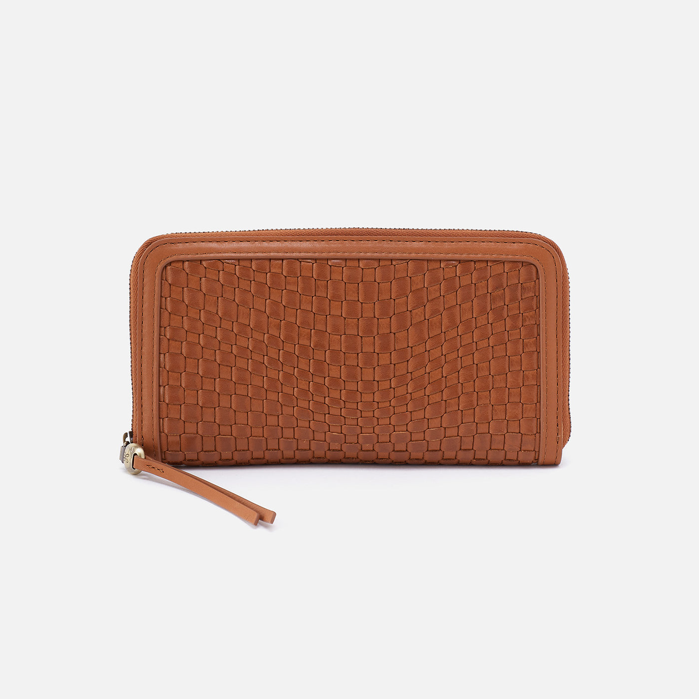 Nila Large Zip Around Continental Wallet in Wave Weave Leather - Wheat
