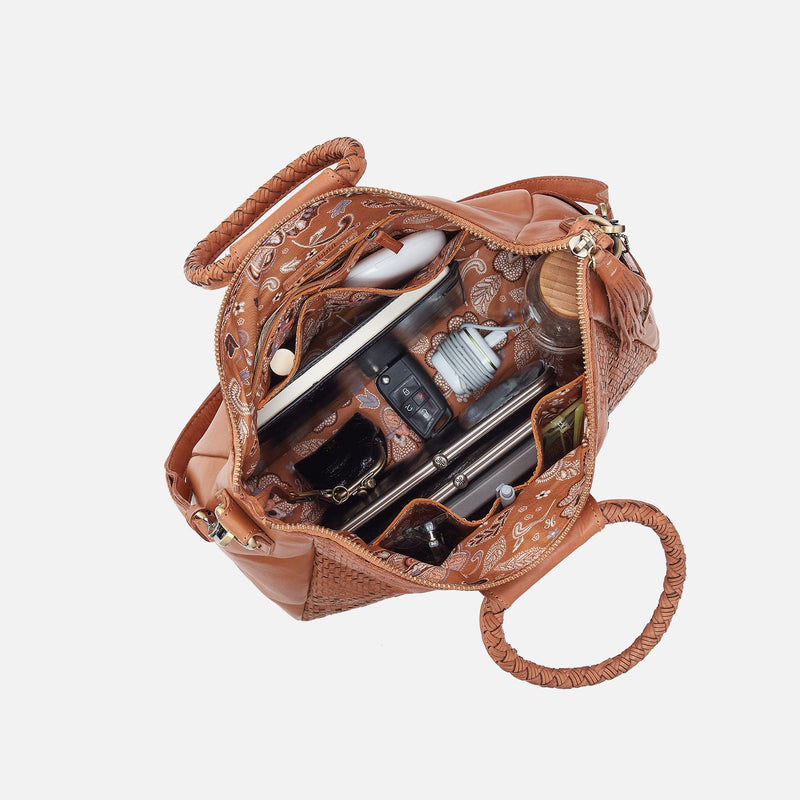 Sheila Large Satchel in Washed Leather - Harvest Wheat