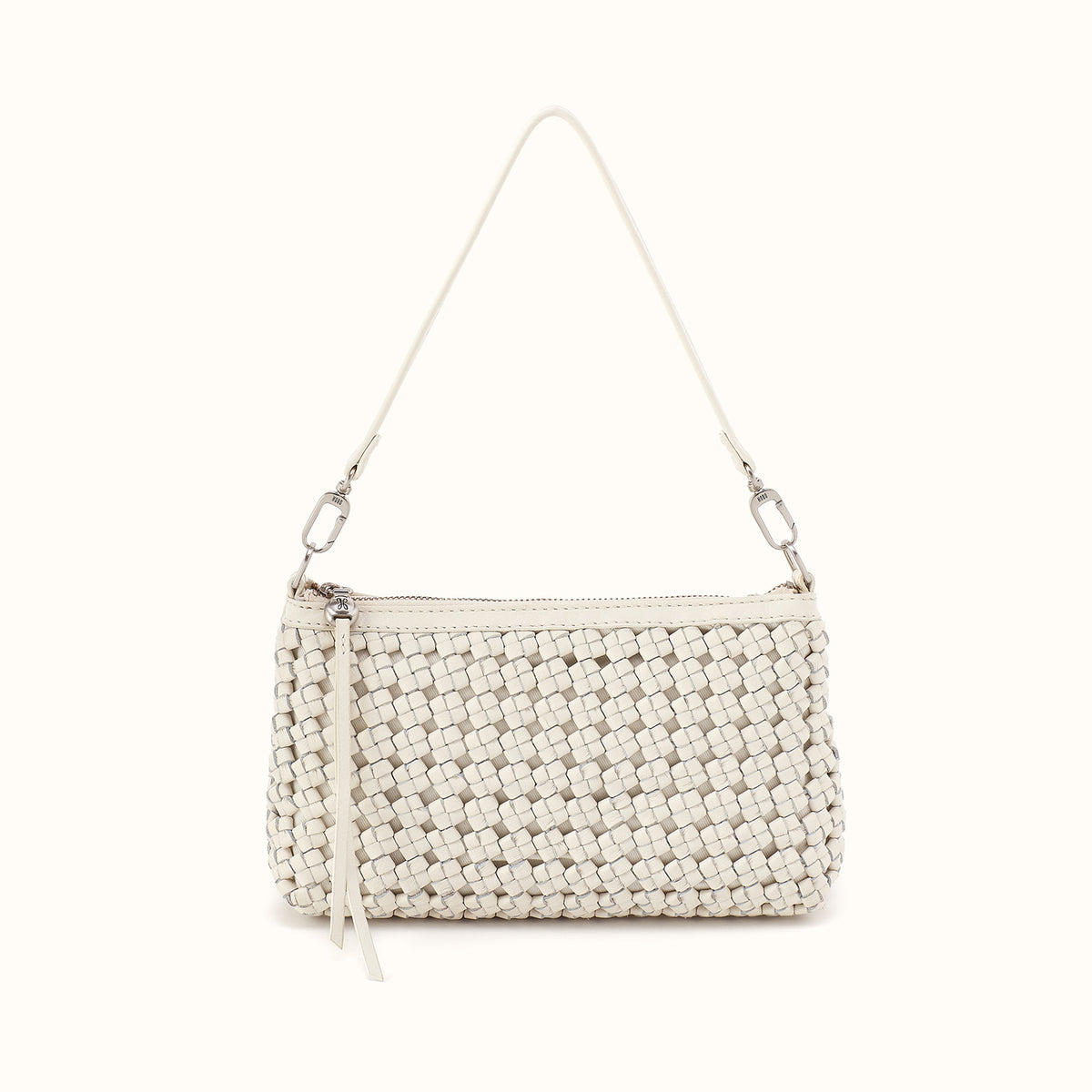 Darcy Crossbody in Woven Leather - Whitecap