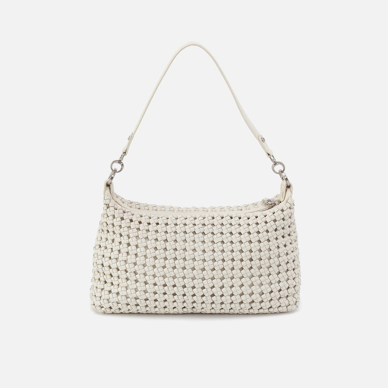 Avon Shoulder Bag in Woven Leather - Whitecap