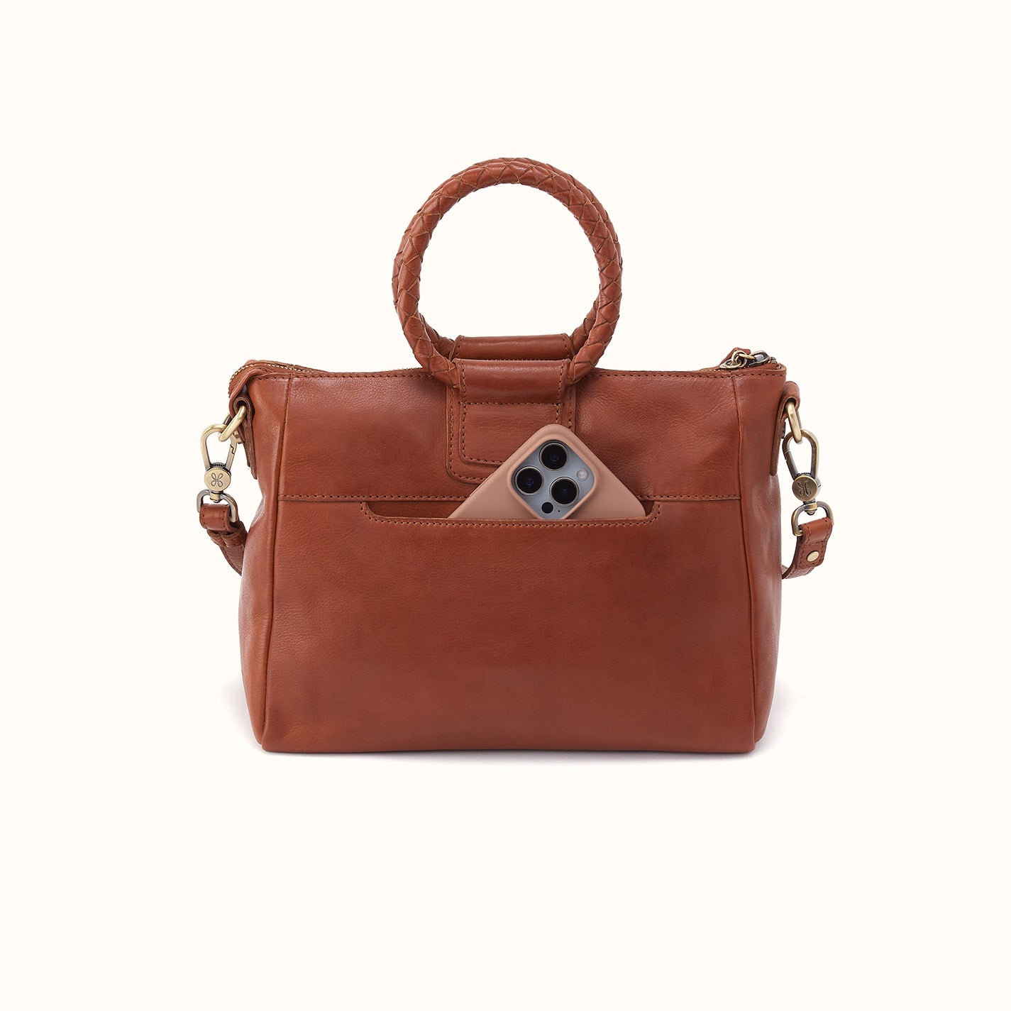 Sheila Medium Satchel In Washed Leather - Kindling Brown – HOBO