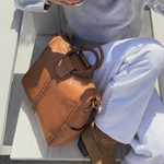 Sheila Large Satchel In Washed Leather - Harvest Wheat