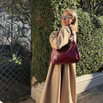 Madison Shoulder in Aniline Gloss Leather - Garnet Gloss