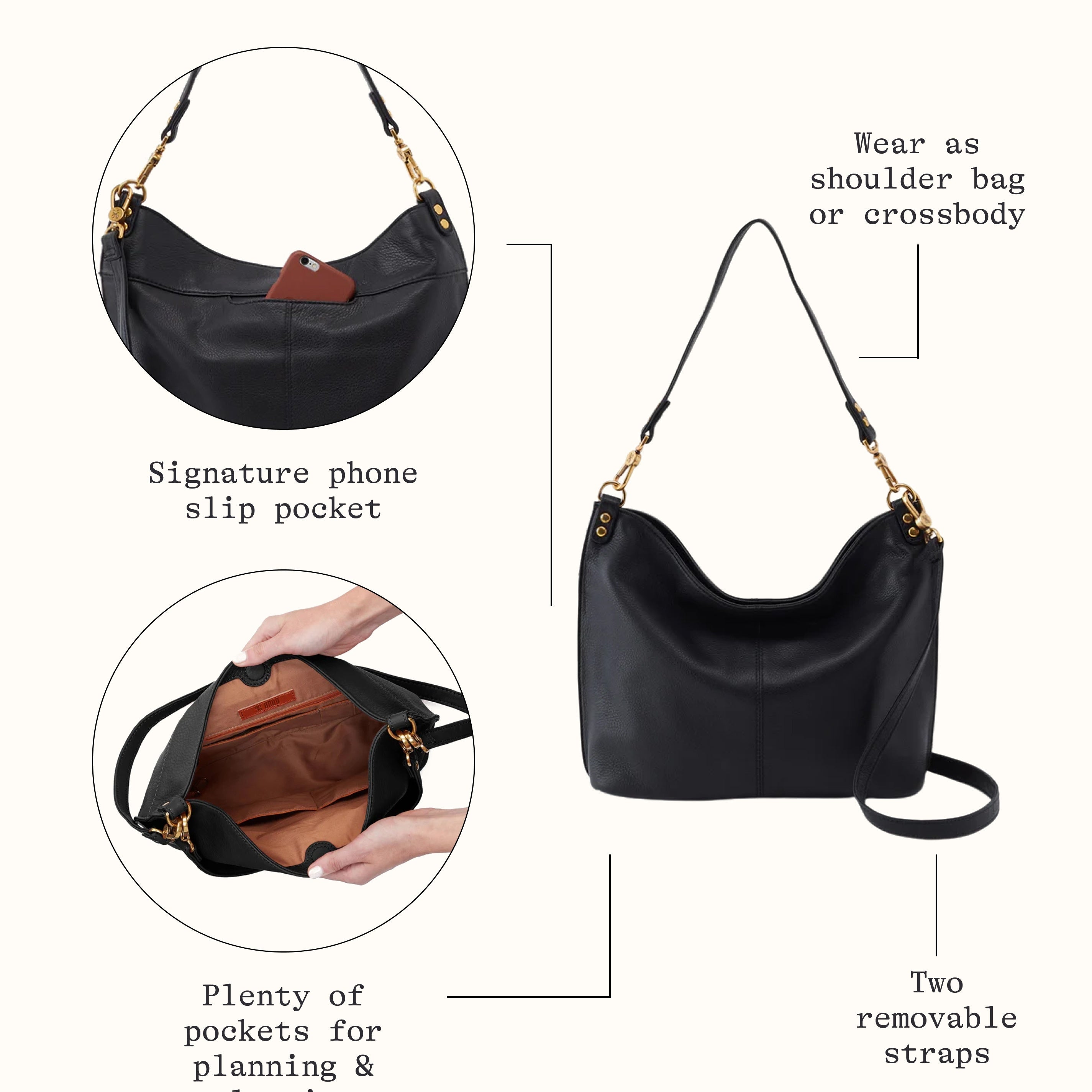 Pier Shoulder Bag In Pebbled Leather - Indigo Cloud – HOBO