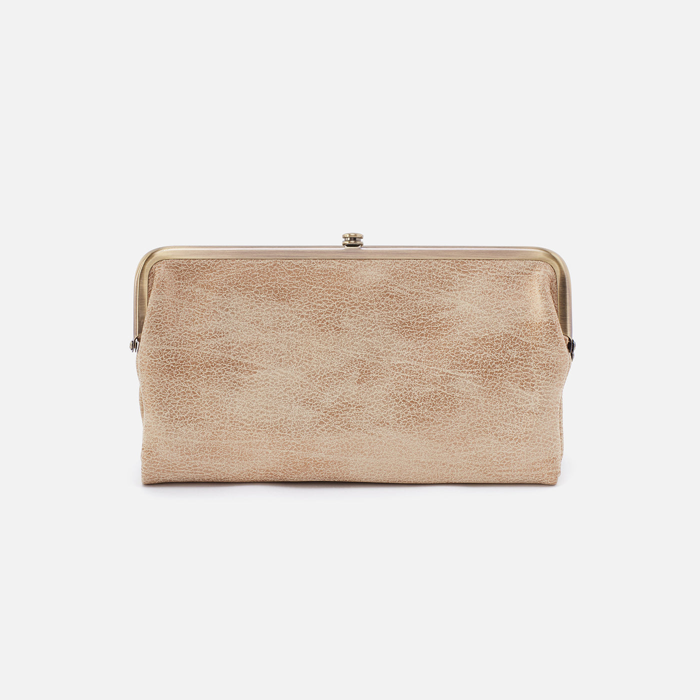Lauren Clutch Wallet in Metallic Leather Gold Leaf HOBO