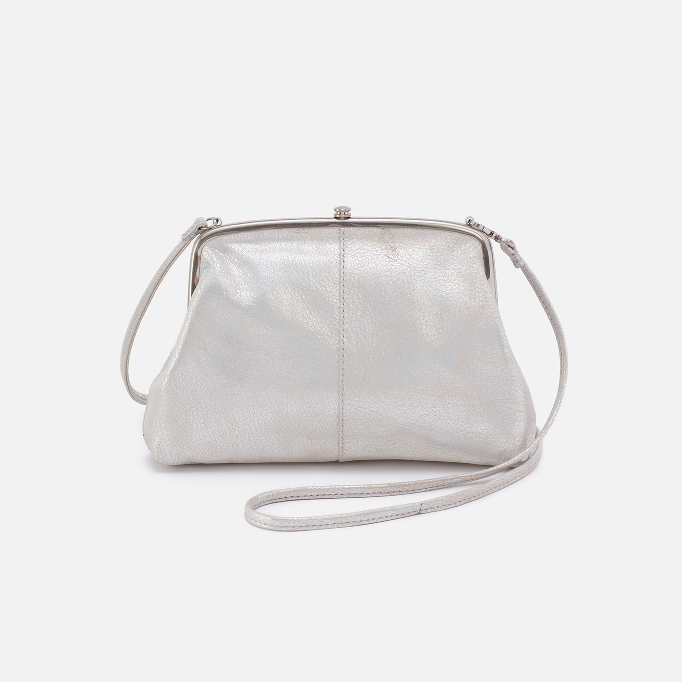 HOBO Chosen Baguette Style Bag - Metallic Leather Pearled Silver