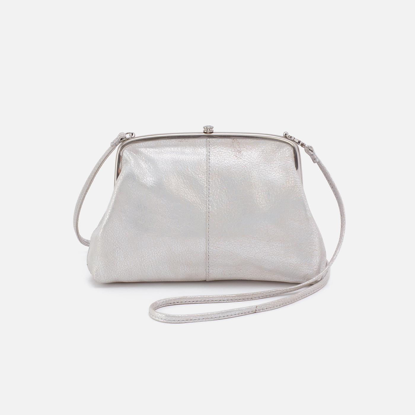 Lana Crossbody in Metallic Leather Silver HOBO