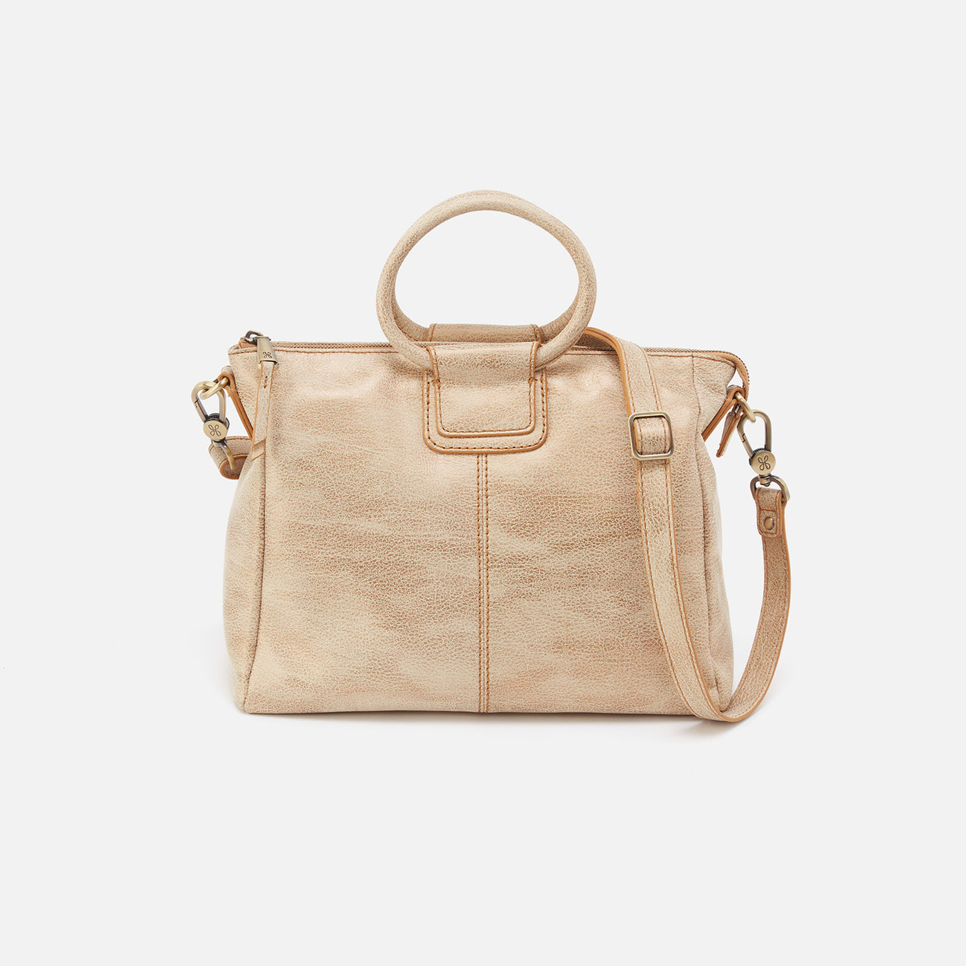 Sheila Medium Satchel in Metallic Leather - Gold Leaf