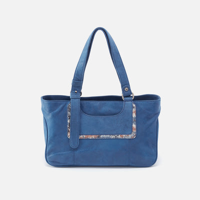 Autry Satchel in Buffed Leather - Cobalt
