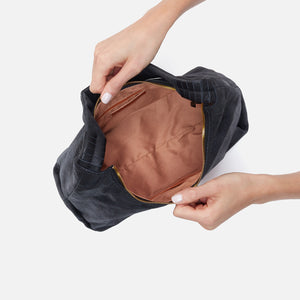 Astrid Shoulder Bag in Buffed Leather - Black