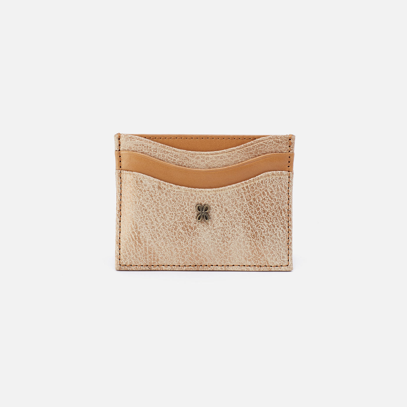 Max Card Case in Metallic Leather - Gold Leaf