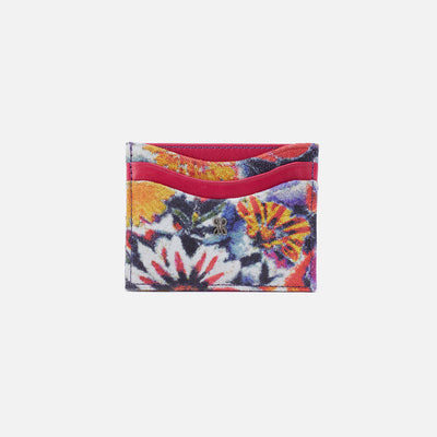 Max Card Case in Printed Leather - Poppy Floral