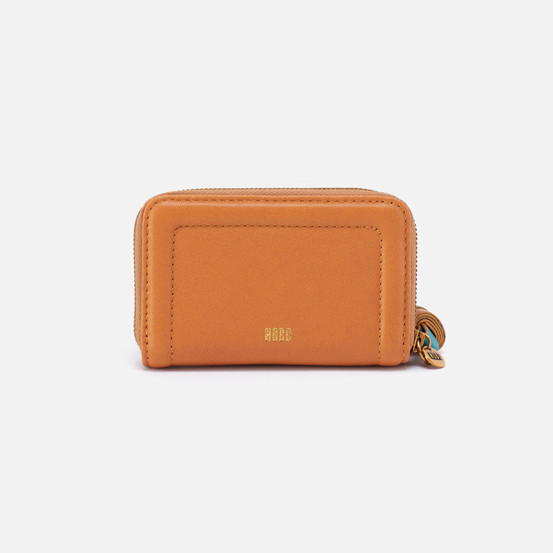 Nila Small Zip Around Mini Wallet in Pebbled Leather - Sundial