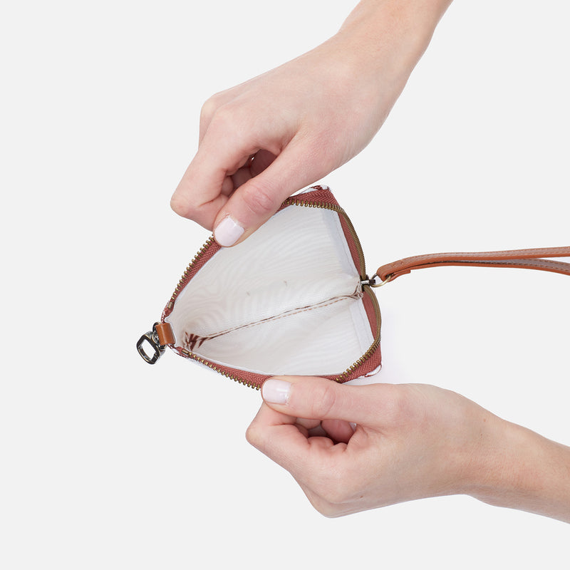 Spark Wristlet in Coated Cotton Canvas - Ginger Zebra