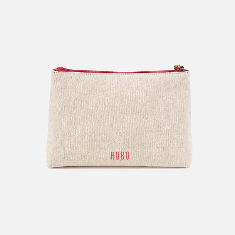 Sable Trompe L'oeil Pouch In Canvas - Pink
