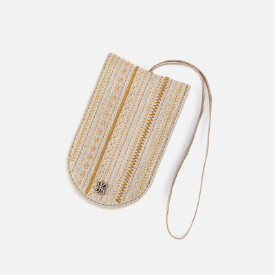 Luggage Tag Travel Accessory in Metallic Leather - Gold