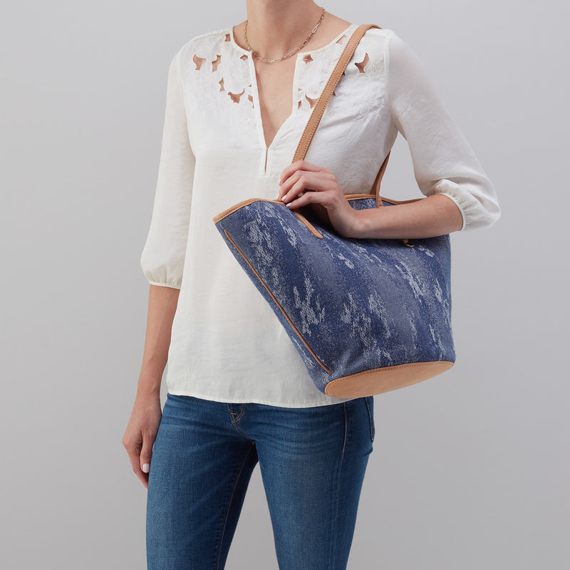 Ellison Tote in Mixed Media - Indigo