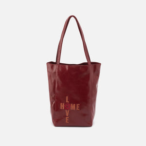 The Giving Tote in Polished Leather - Mahogany