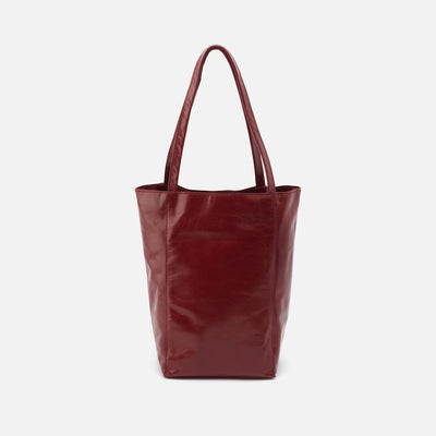 The Giving Tote in Polished Leather - Mahogany