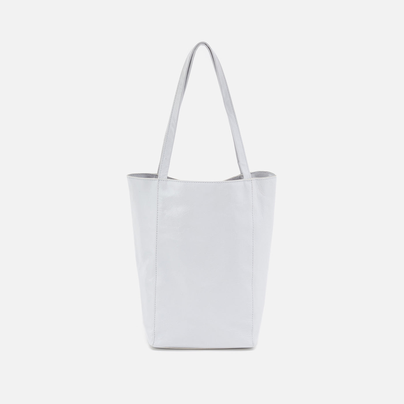 The Giving Tote in Polished Leather - Optic White