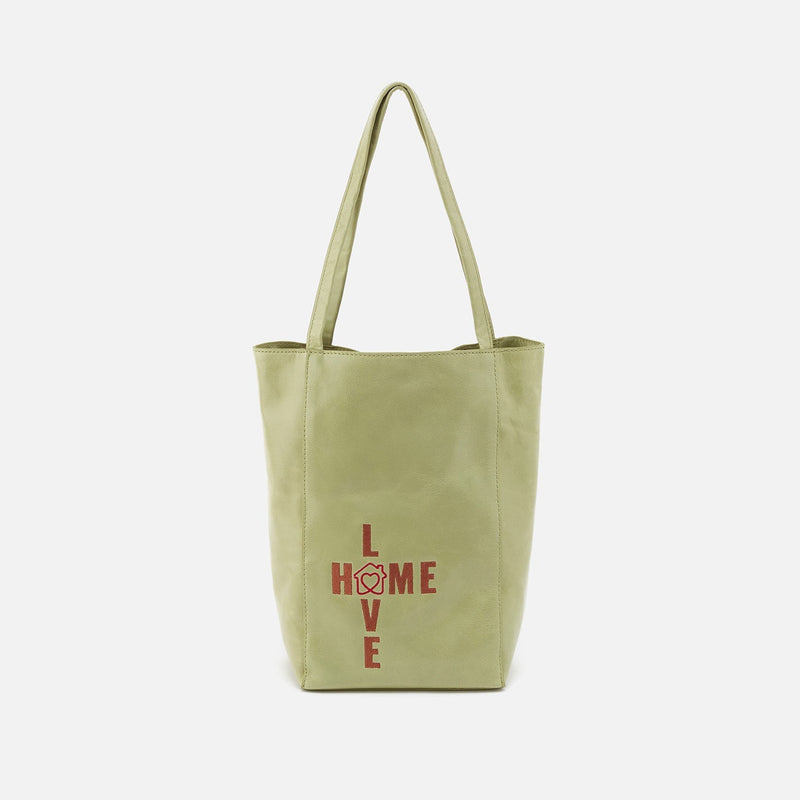 The Giving Tote in Polished Leather - Seamist