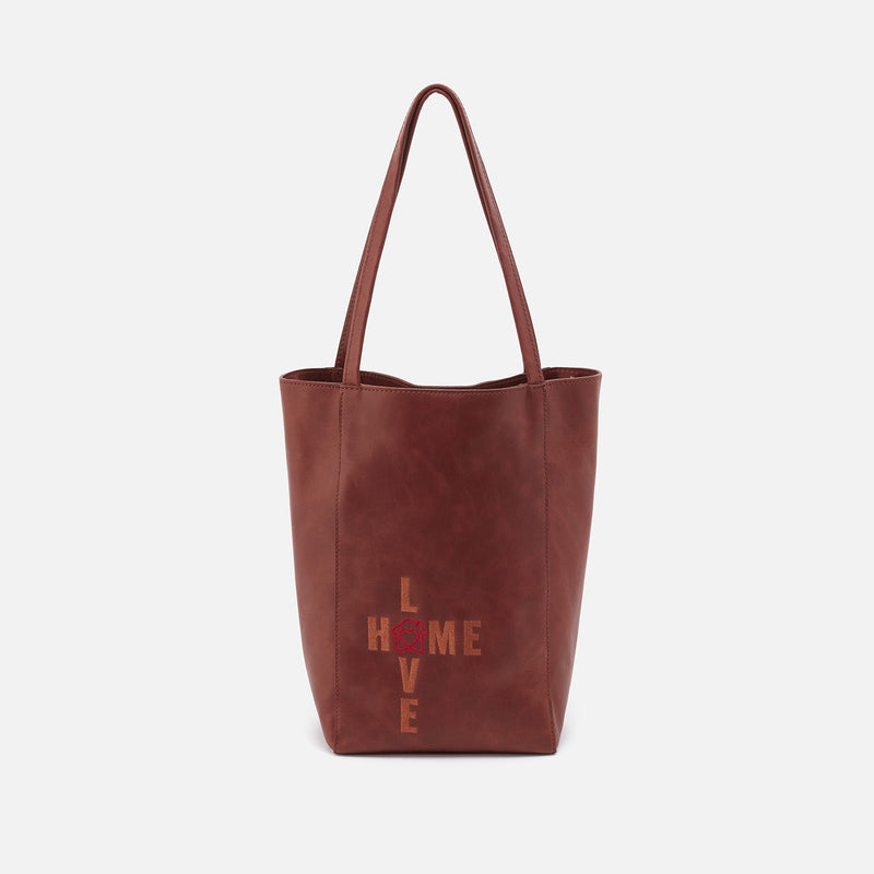 The Giving Tote in Matte Leather - Chocolate