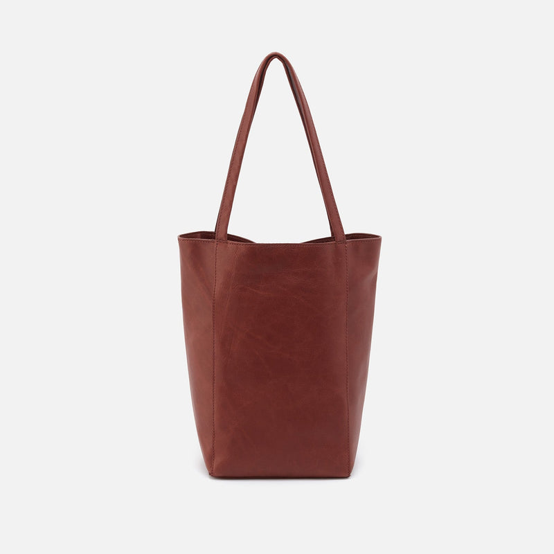 The Giving Tote in Matte Leather - Chocolate