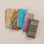 Lauren Clutch-Wallet in Mixed Leathers - Tan